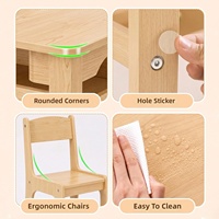 Table d'activités en bois pour enfants avec 2 chaises, étagères robustes, bac à papier et bacs amovibles pour les tout-petits