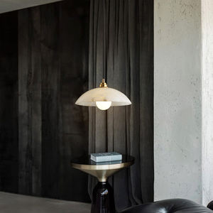 Candelabro colgante de alabastro nórdico, candelabro de alabastro barato, luces colgantes de alabastro, cocina - Product Image 4