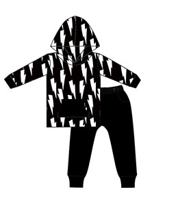 Set di abbigliamento per bambini e bambine autunno inverno felpa con cappuccio in bambù pantaloni tuta da ginnastica per bambini - Product Image 6