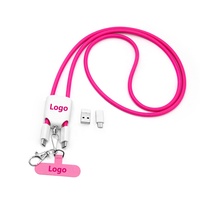 Cordón Antipérdida Trenzado 4 en 1, Cable de Carga Rápida Tipo-C, Cable de Datos para Regalo Empresarial, Funda para Teléfono Móvil