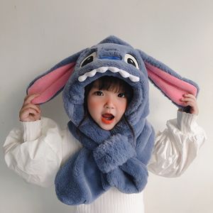 Rj Kawaii Khâu Mùa Đông Cô Gái Hat Chiếc Khăn Và Bộ Găng Tay Dày Ấm Fluffy Sang Trọng Ngoài Trời Thiết Lập Cho Tai Bảo Vệ Mũ Nón Mũ - Product Image 1