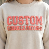 Patchs en chenille thermocollants personnalisés à toucher doux, motifs tendance pour l'été, lettres et logos en chenille pour T-shirts