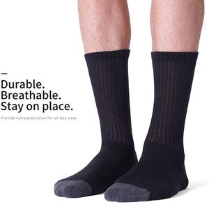 Chaussettes de sport, chaussettes pour bottes de travail avec coussinets intégraux, chaussettes habillées pour hommes de haute qualité, noires - Product Image 3