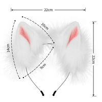 Serre-tête POWER Halloween Oreilles de Renard pour Femme, Queue de Bête, Griffes de Bête, Tenue d'Halloween, Oreilles de Bête Réalistes en Peluche, Accessoires de Cosplay