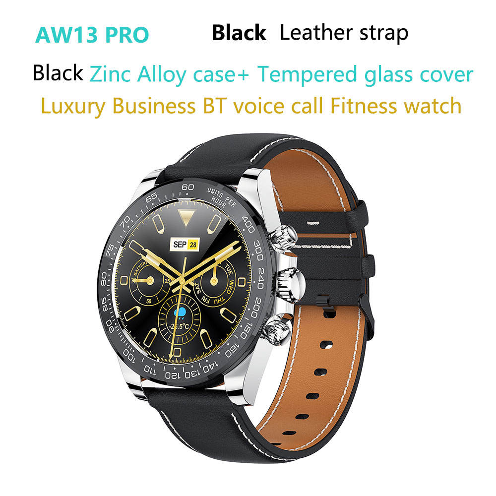 AW13-PRO-luxury-man-smart-watch de cuero negro