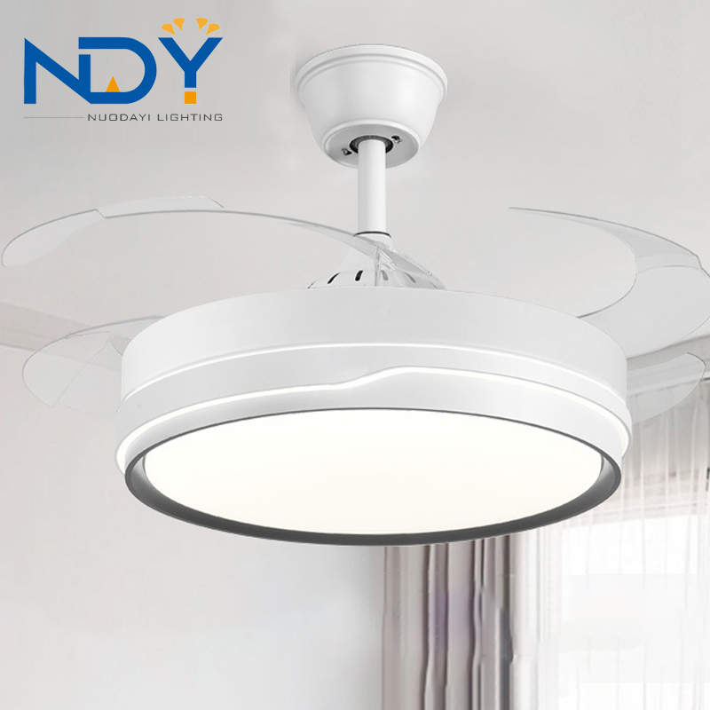 Modern White Ceiling Fan with Light for Bedroom 110V 220V Fan Lamp 72w Led Ceiling Fan Light and Remote Control 3 Color Dimmable