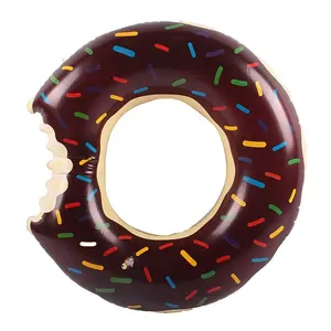 Hot supply inflatable chocolate doughnut swimming ring can be customized
