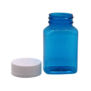 Ánh sáng màu xanh dược phẩm THUỐC Y Học Phẳng chai vuông container với trẻ em chống bìa nhựa Tablet chai - Product Image 4