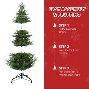 AKB 9ft Premium Pet (PET)/PVC ibrido automatico albero di natale 180cm di alta qualità decorazione per la casa dimensioni personalizzabili con supporto in metallo - Product Image 4