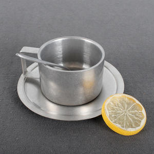 Set di Tazze da Caffè Vintage in Acciaio Inox 304 Satinato con Cucchiaio, Stile Industriale Storico per Uso in Ufficio - Product Image 2