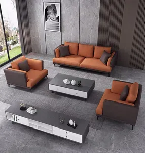 Set Sofa 1 + 2 + 3 untuk ruang tamu furnitur rumah kulit Italia furnitur Sofa Dubai