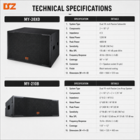 Enceintes passives en ligne DSZ MY-210B/MY-28XD pour salles de conférence, hôtels, théâtres - Contreplaqué de bouleau de 18 mm, SNR 107 dB
