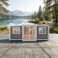Casas Modulares Integradas Plegables, Edificios Móviles Aislados Térmicamente e Ignífugos para Uso en Casa, Bar, Villa al Aire Libre, Estilo Moderno y Minimalista