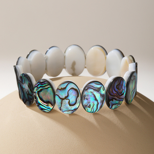 Thời trang tự nhiên bào ngư vỏ hình dạng khác nhau đính cườm Vòng đeo tay Bangle cho Unisex Đảng ơn gọi - Product Image 4
