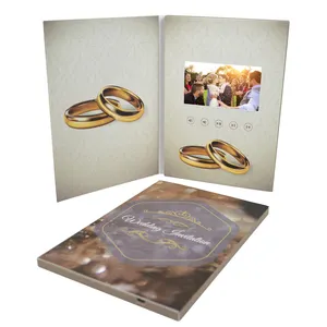 Handmade Print 4.3 Inch Wedding LCD Invitation Card Video Brochure Best Video Card