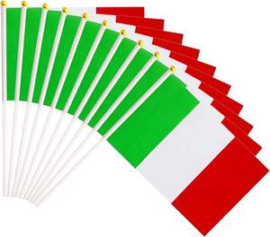 Vente chaude Personnalisé <span class=keywords><strong>Mini</strong></span> 21X14cm Polyester Activité Promotionnelle Drapeau À Main avec Poteau En Plastique ltaly petits Drapeaux À Main - Product Image 1