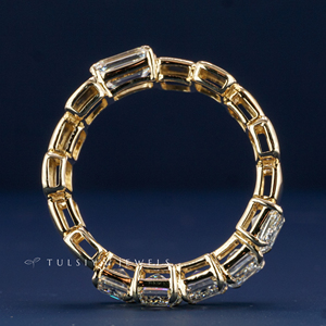 Bague en or 14 carats avec diamant de laboratoire pour homme, bague en diamant synthétique de qualité supérieure, large bande élégante, bijoux de fiançailles et de mariage - Product Image 6