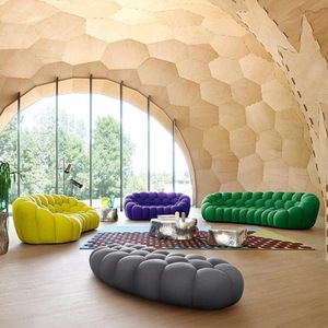 <span class=keywords><strong>Muebles</strong></span> de sala de estar de lujo 3 plazas tela terciopelo <span class=keywords><strong>Roche</strong></span> <span class=keywords><strong>Bobois</strong></span> Bubble sofá Chesterfield Set - Product Image 6