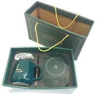 Ensemble de tasses à café en céramique de luxe personnalisées avec insert en soie boîte à tiroir cadeau d'expédition en carton