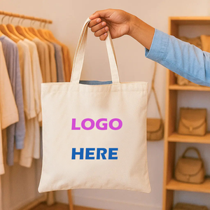 Sac en toile personnalisé, sacs fourre-tout en toile imprimés sur mesure, sacs fourre-tout en toile de coton vierge écologiques, recyclables et réutilisables - Product Image 1