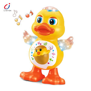 Chengji acender dança pato brinquedo crianças agitar corpo interessante desenhos animados engraçado dança andar amarelo pato bebê brinquedo - Product Image 1