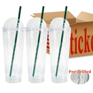 24Oz Dome Tumbler Manufacturer Wholesale Pre-Drilled Snow Globe <b>Cups</b> Plastic Acrylic Ice Cream Cone With <b>Lid</b> - Product Image 1