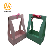 Boîte d'emballage pour fleurs, porte-rose unique en papier pliable portable pour cornet de glace