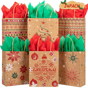 Custom Christmas Kraft Paper <b>Gift</b> <b>Bags</b> with Handles Printed Holiday Shopping <b>Bags</b> for Retail Packaging Wholesale - Product Image 3