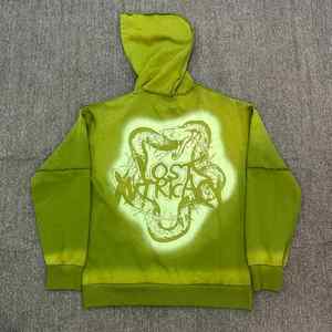 Custom Acid Wash Rhinestone <b>Zip</b> <b>up</b> <b>Hoodie</b> Mens French Terry Rhinestone <b>Hoodie</b> Manufacturer - Product Image 3
