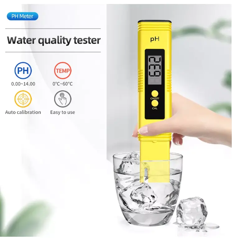 PH Meter Digital PH Tester, 0.01 PH Akurasi Tinggi Air Quality Tester dengan 0-14 PH Rentang Pengukuran