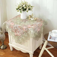 Nappe de table jacquard florale faite à la main avec bordure en dentelle, style moderne, imperméable, jetable, élégante, pour la décoration de la maison, mariage, restaurant