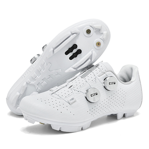 Hoge kwaliteit fiets schoenen met dubbele knoppen, professionele fietsschoenen, lockless platte zool, weg- en <span class=keywords><strong>MTB</strong></span>-schoenen met cleats. - Product Image 6
