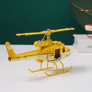 Modelo de Helicóptero Retro de 35 cm, Decoración para el Hogar, Figuras de Aviones de Hierro, Artesanía de Metal Hecha a Mano, Avión de Color Rojo - Product Image 2