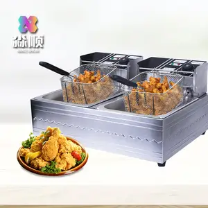 Professional Fryer Machine Stainless Fryer Machine 2500w + 2500w Fried Chicken