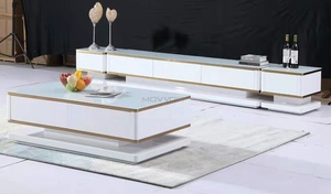 Modern Simple Design Living Room Set Extendable Space Saving TV Stand and <strong>Coffee</strong> <strong>Table</strong> Set Factory Custom Wholesale - Product Image 3