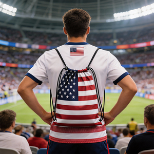 กิจกรรมงานกาฮูมิ 2026 กระเป๋าผ้ารูดเชือกสำหรับเด็กคุณภาพเยี่ยมราคาดีที่สุดสำหรับเกมฟุตบอล กระเป๋าผ้ารูดเชือกผ้าดีที่สุดจากจีน - Product Image 6