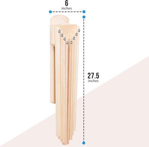 Perchero de <span class=keywords><strong>Madera</strong></span> Plegable y Retráctil para Ropa, <span class=keywords><strong>Toallero</strong></span> Moderno de Pared, Tendedero - Product Image 4