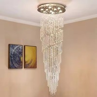 Ventes directes d'usine ODM/OEM Lustres en cristal à commande par interrupteur, luminaires d'intérieur pour salon et villa