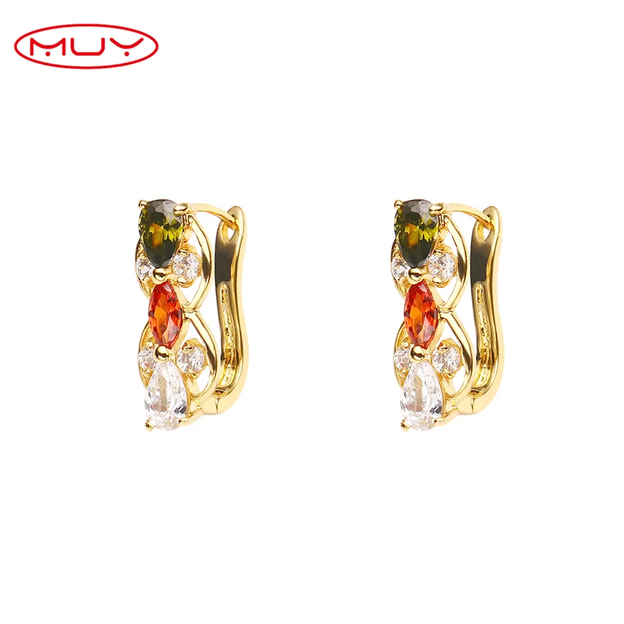 factory supply Wholesale New Fashion high quality cheap gold plated 18k gold plated jewellery earrings jewelry for women