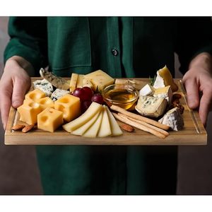 Planches à charcuterie extra larges, planche à <span class=keywords><strong>fromage</strong></span> en acacia en 3 parties avec ensemble <span class=keywords><strong>de</strong></span> couteaux, <span class=keywords><strong>plateau</strong></span> <span class=keywords><strong>de</strong></span> service unique pour <span class=keywords><strong>anniversaire</strong></span> - Product Image 5