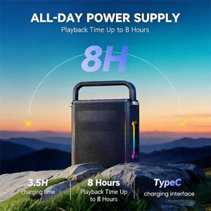 Máquina de Karaoke Portátil Remax, Altavoz Recargable de 60W de Potencia Máxima con 2 Micrófonos Inalámbricos y Correa de Soporte, Compatible con BT 6.0/AUX/USB/TF - Product Image 5