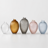 Lot de 2 Vases en Verre Côtelé pour Hydroponie – Durables, Modernes et Texturés – Idéaux pour la Maison, l'Hôtel, les Mariages et les Espaces de Vie