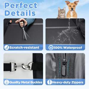 Funda de asiento de coche de perro de cuero PU impermeable a prueba de arañazos fondo duro Material de algodón Oxford extensor de asiento trasero para mascotas - Product Image 3