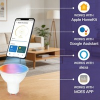 Projecteur LED intelligent Zigbee Tuya pour maison connectée, alimenté par électricité et batterie, contrôle par application et vocal, minuterie, interface GU10, matériau en verre