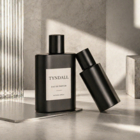 Set Botol Parfum Spray Matte Hitam 30ml 50ml 100ml untuk Label Pribadi dengan Semprotan Halus dan Tutup Plastik