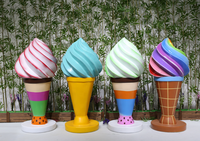 Statue de cône de crème glacée en fibre de verre, fait à la main, accessoire de décoration de magasin de desserts japonais