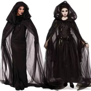 Disfraz de Halloween al por mayor en stock: Capa negra, disfraz de cosplay de novia fantasma, vampiro, bruja malvada - Product Image 1