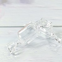 Petite boîte de rangement en plastique en forme de bonbon pour dragées, bagues, boucles d'oreilles, cadeaux de fête prénatale, boîte en forme de bonbon