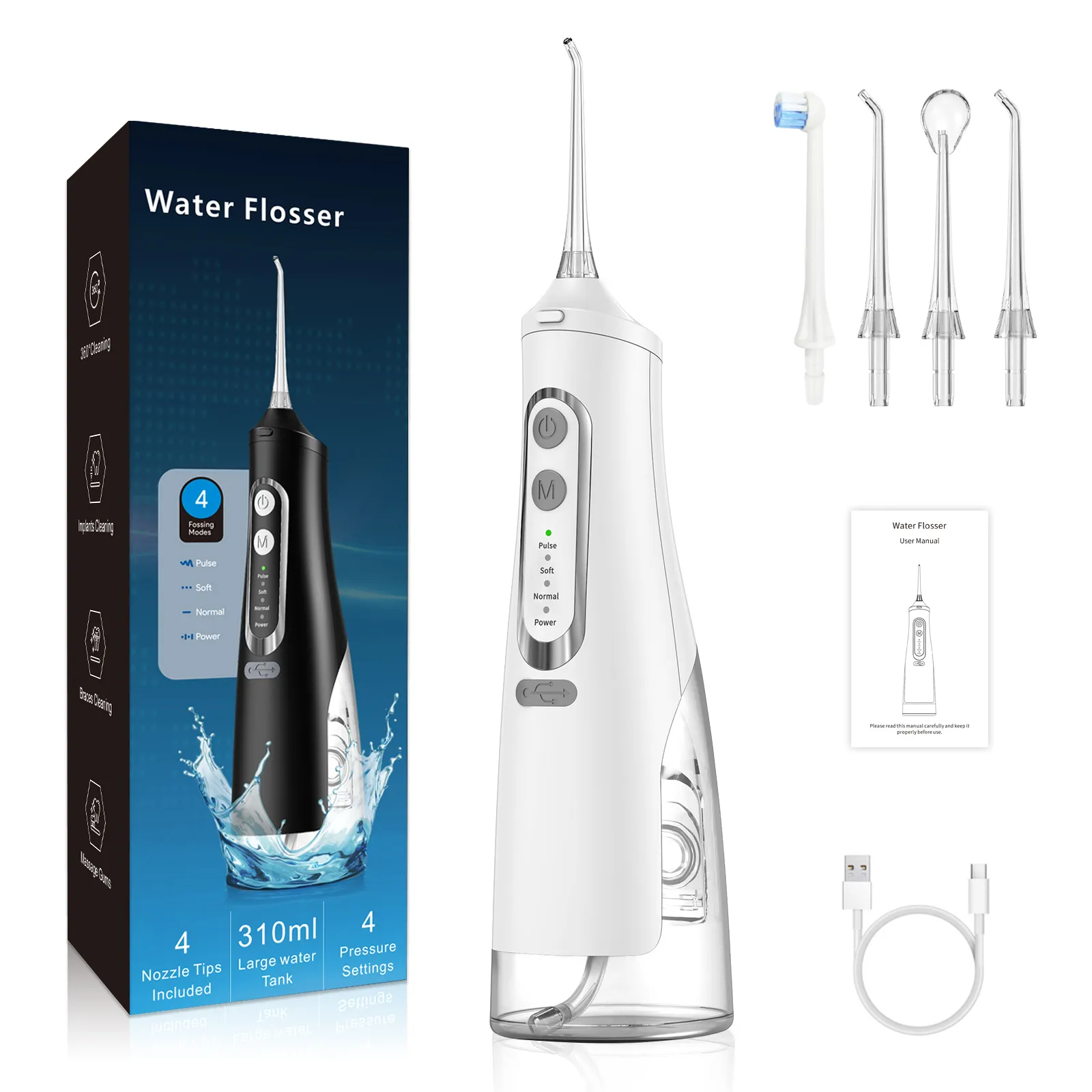 Electric Portable Dental USB Oral Irrigator Water Floss Pick h2ofloss Waterfloss Teeth Dental Water Flosser Teeth Cleaning