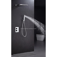 Robinet de douche de salle de bains moderne Installation cachée Système de douche de luxe Ensemble de douche carré à large jet supérieur